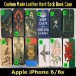 Custom Made Leather Hard Back Book Case For iPhone 6/6s with Magnetic Strap Shell (23-34) Slim Fit Look
